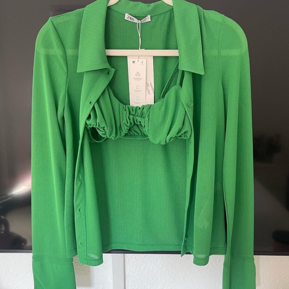 ZARA Green Blouse